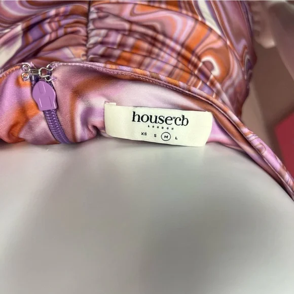 House of CB Kasia Purple Swirl Cutout Midi Dress - Picture 12 of 12